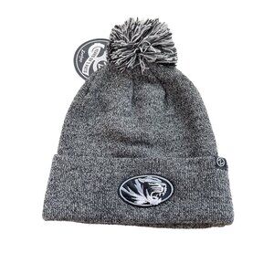 Zephyr Missouri Tigers Beanie with Pompom Gray Black College Cozy Knit Fall NEW